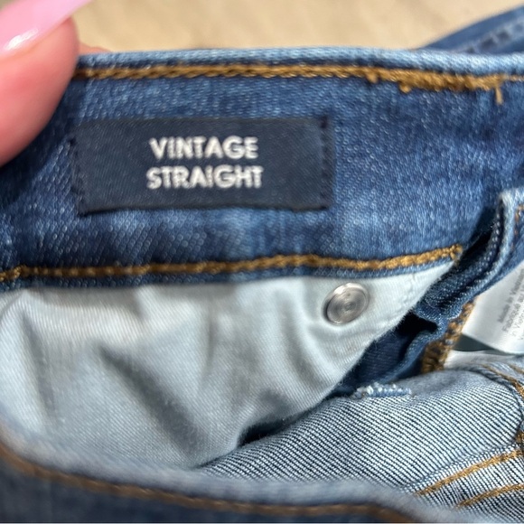 J. Crew Vintage Straight Dark Wash High Rise Cropped Button Jeans Size 26” - Picture 5 of 7